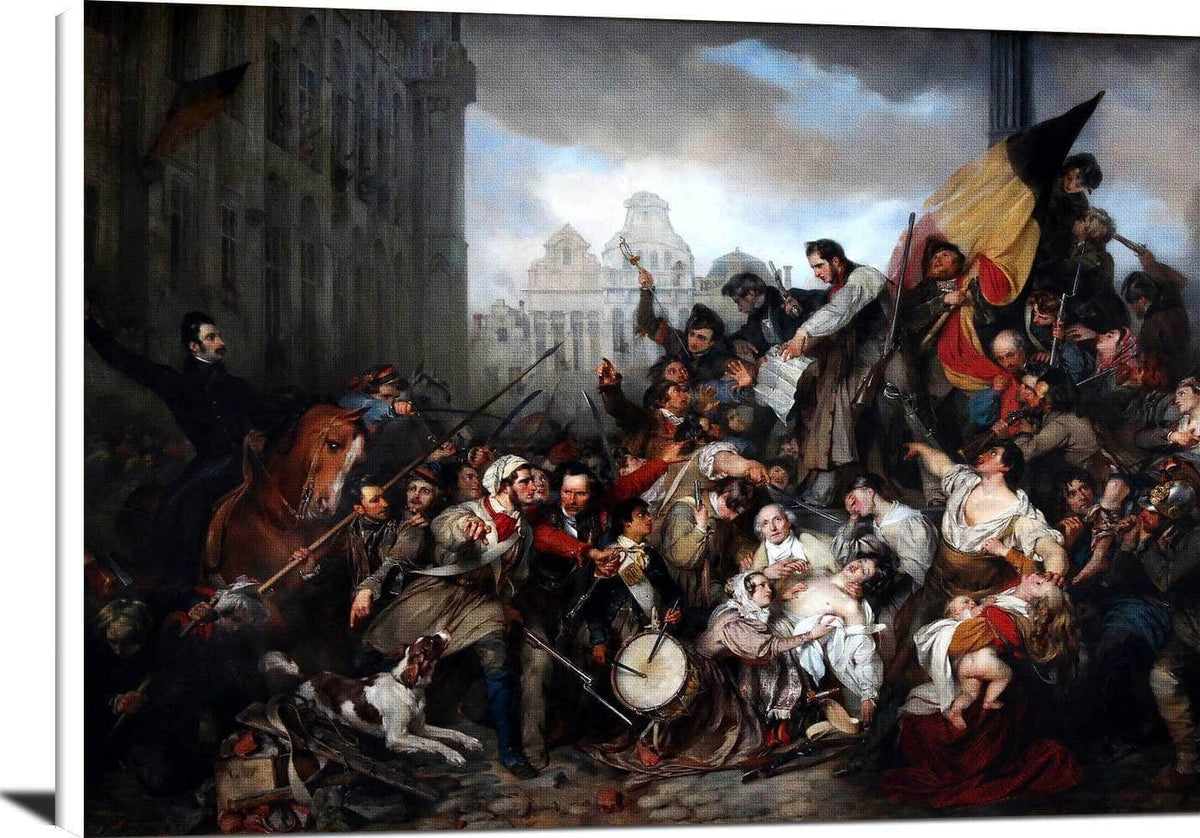 Episode Of The Belgian Revolution Painting Gustaf Wappers Canvas Art Fine Art Print