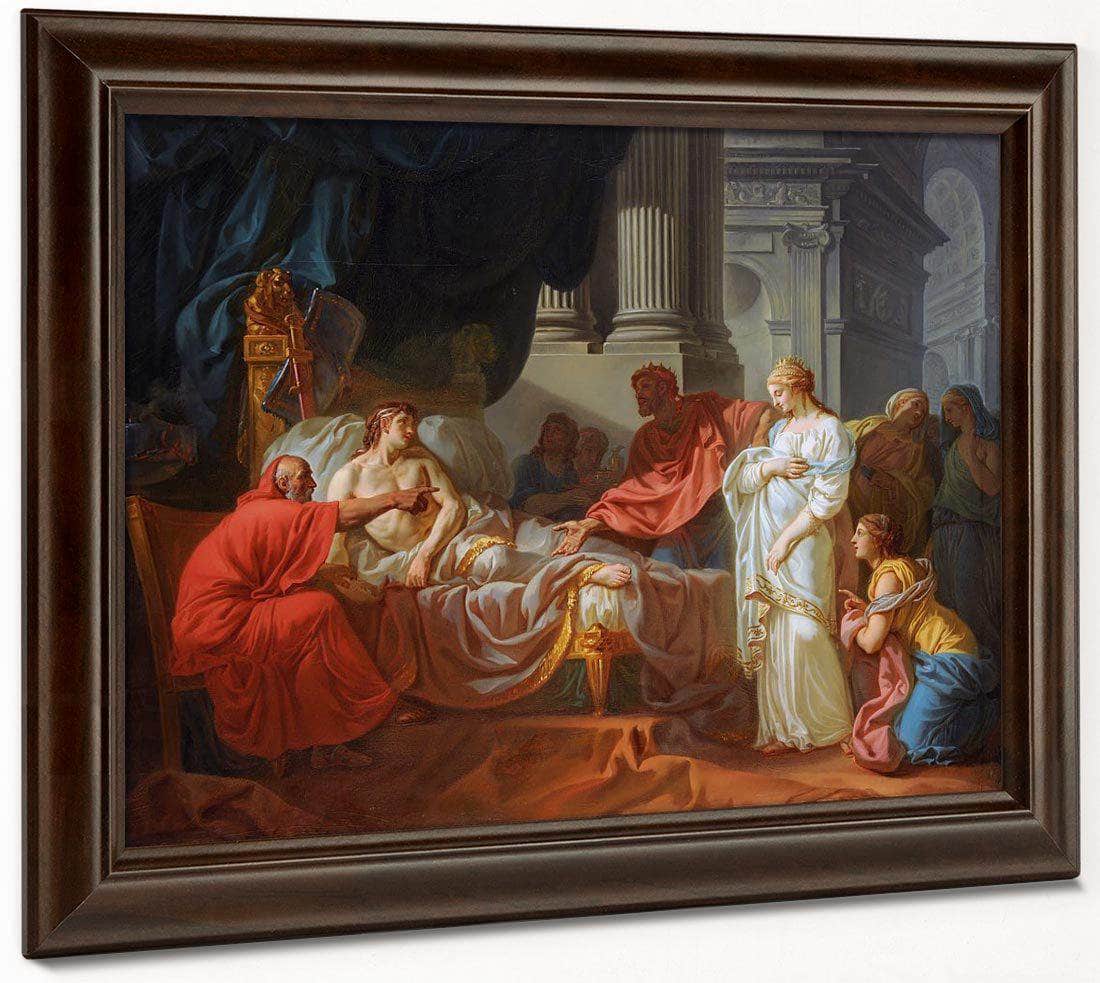Erasistratus Discovers The Cause Of Antiochuss Disease 1774 Ecole Des Beaux Arts Paris By Jacques Louis David Fine Art Print