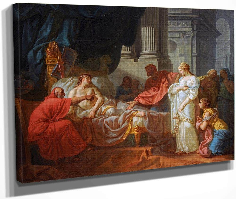 Erasistratus Discovers The Cause Of Antiochuss Disease 1774 Ecole Des Beaux Arts Paris By Jacques Louis David Fine Art Print