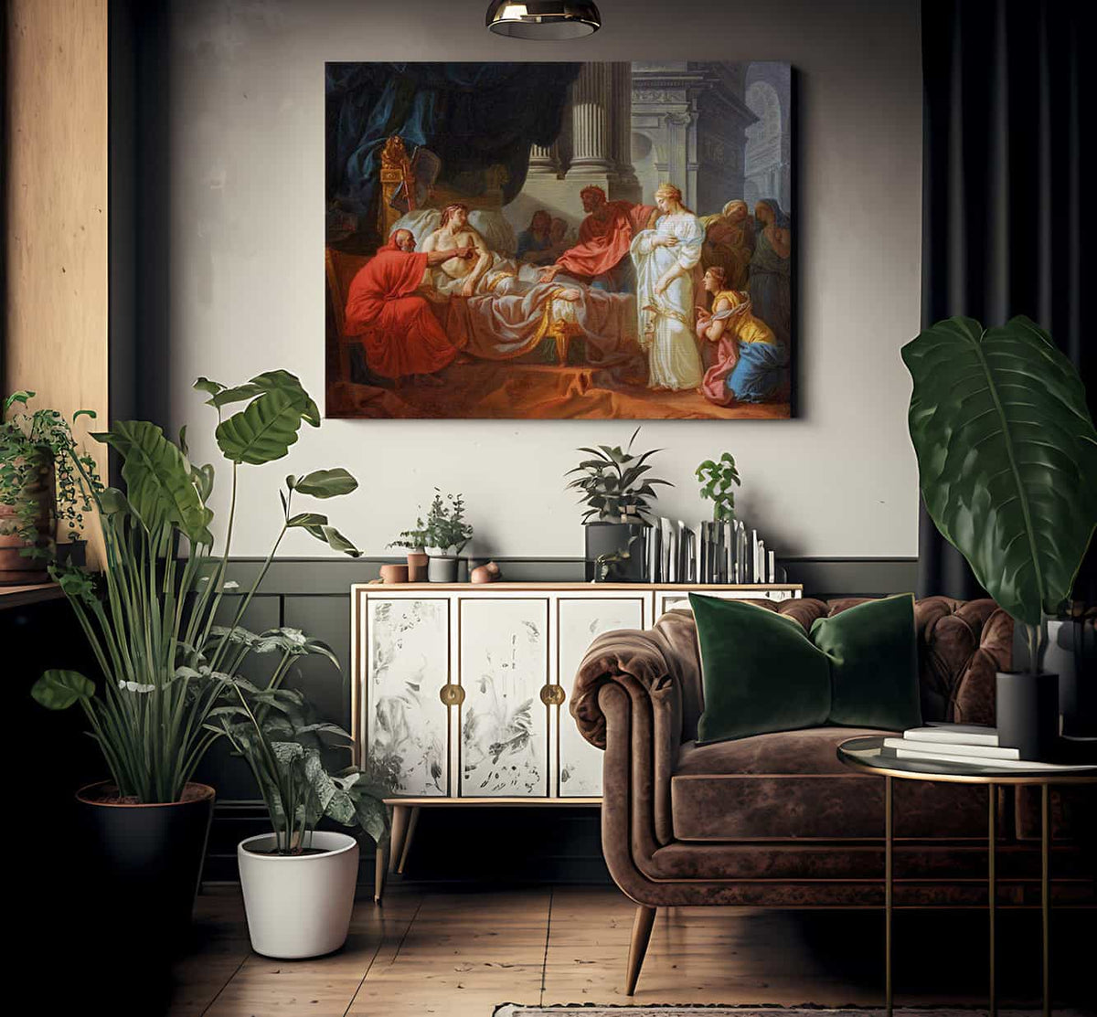 Erasistratus Discovers The Cause Of Antiochuss Disease 1774 Ecole Des Beaux Arts Paris By Jacques Louis David Fine Art Print