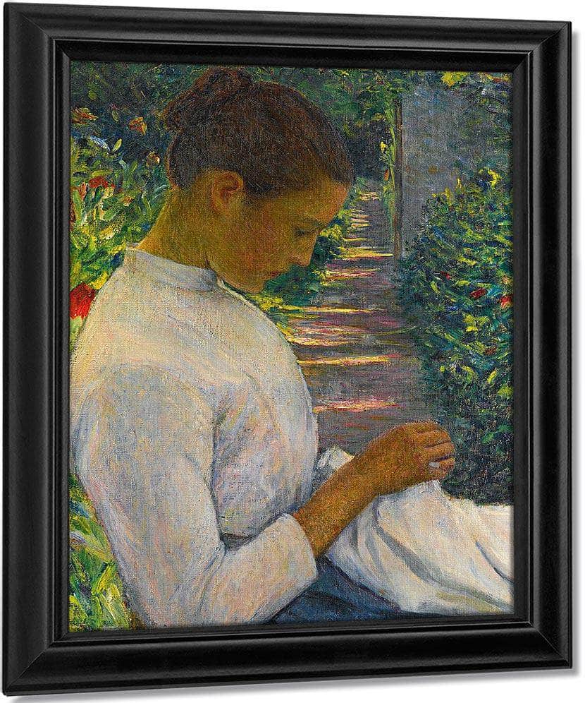 Eugenie In The Garden By Lilla Cabot Perry Fine Art Print