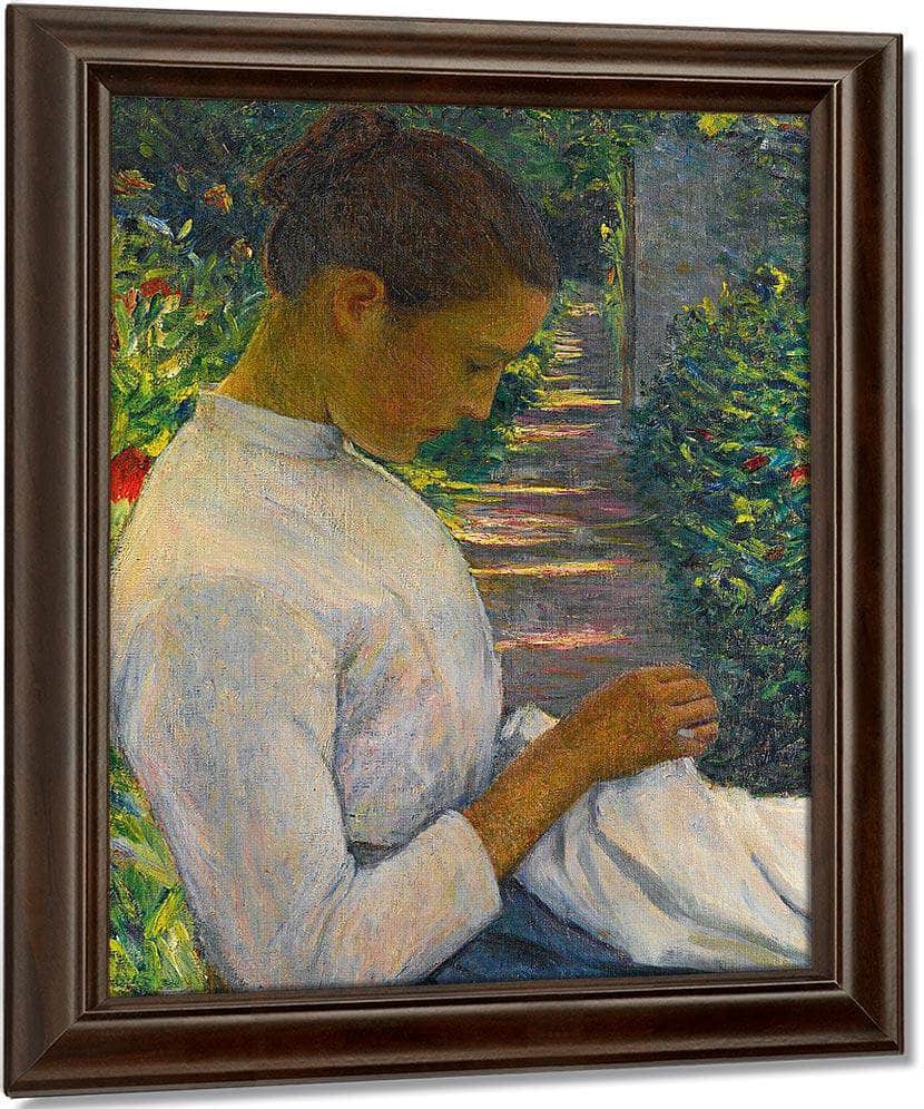 Eugenie In The Garden By Lilla Cabot Perry Fine Art Print
