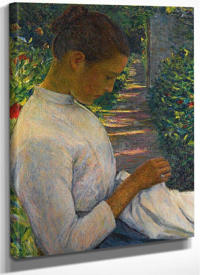 Eugenie In The Garden By Lilla Cabot Perry Fine Art Print