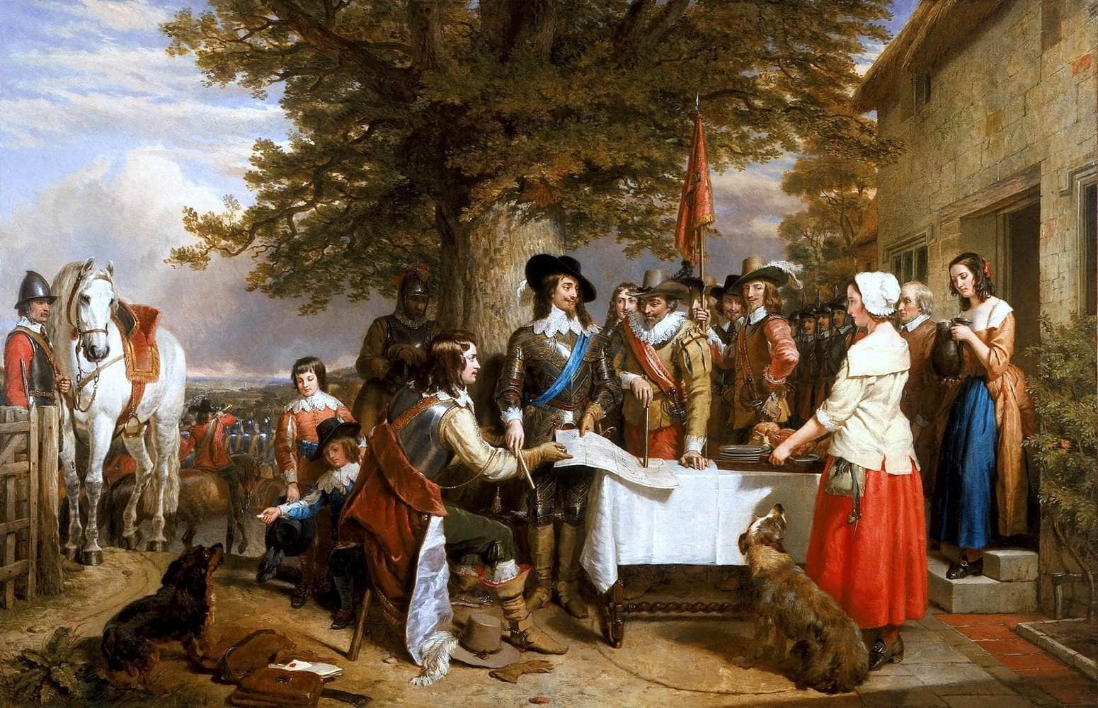 Eve Of The Battle Of Edge Hill, 1642 Painting Charles Landseer Canvas Art Fine Art Print