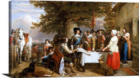 Eve Of The Battle Of Edge Hill, 1642 Painting Charles Landseer Canvas Art Fine Art Print