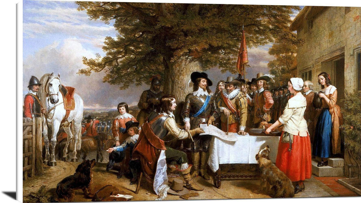 Eve Of The Battle Of Edge Hill, 1642 Painting Charles Landseer Canvas Art Fine Art Print