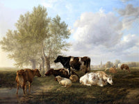 Evening, Fordwich Meadows, Canterbury Painting Thomas Cooper Canvas Art Fine Art Print