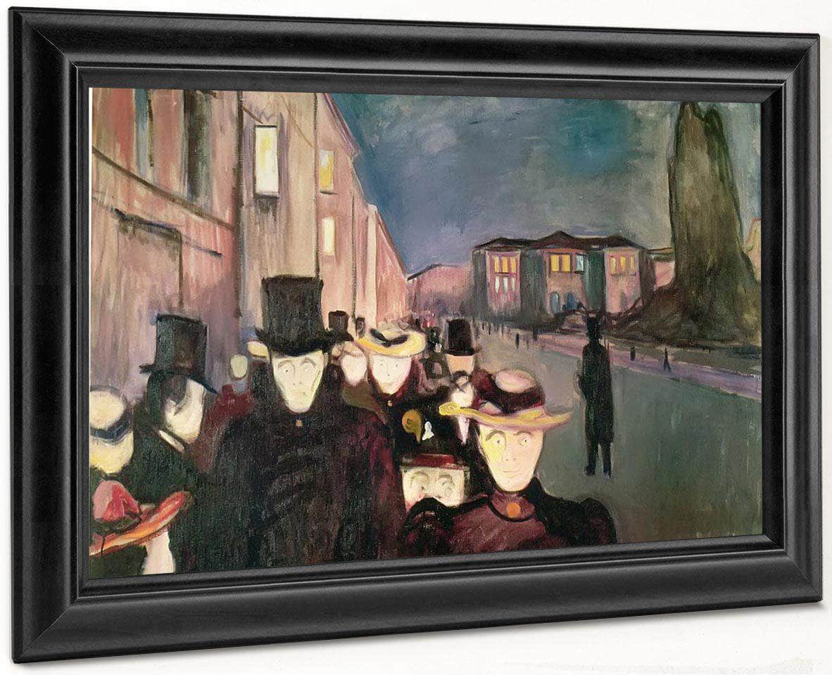 Evening On Karl Johan 1892 By Edvard Munch Fine Art Print