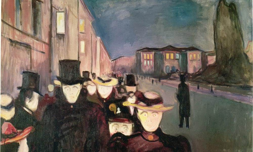 Evening On Karl Johan 1892 By Edvard Munch Fine Art Print