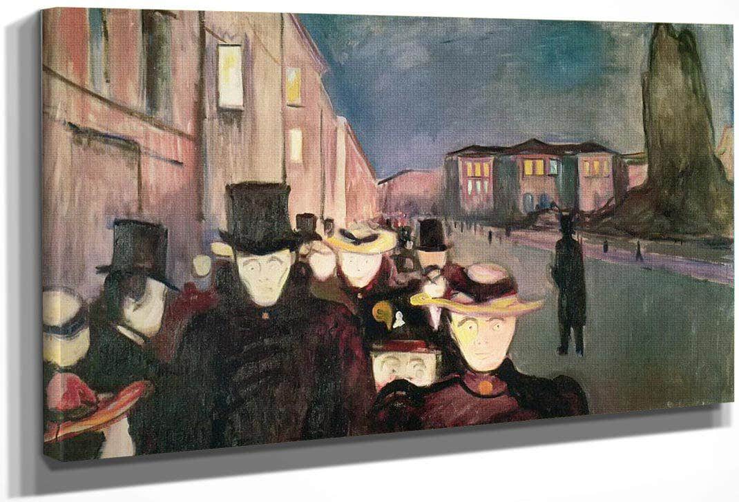 Evening On Karl Johan 1892 By Edvard Munch Fine Art Print