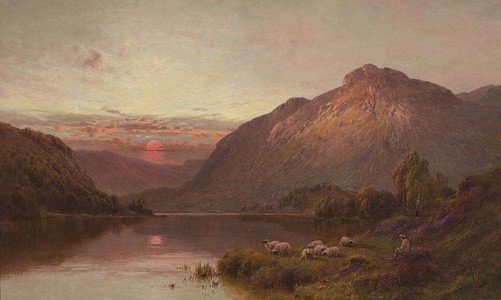 Evening Repose In The Highlands By Alfred De Breanski Fine Art Print