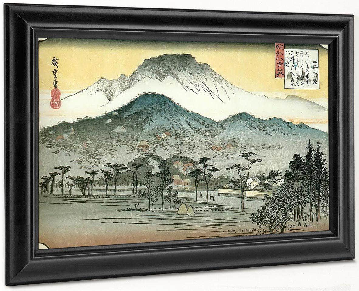 Evening View Of A Temple In The Hills By Hiroshige Fine Art Print