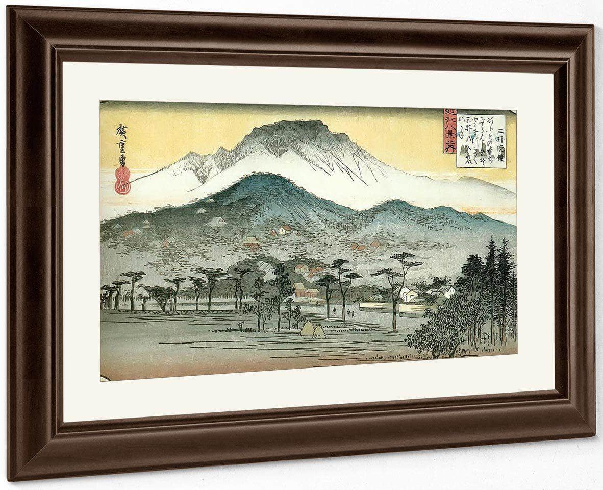 Evening View Of A Temple In The Hills By Hiroshige Fine Art Print