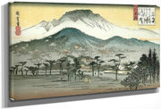 Evening View Of A Temple In The Hills By Hiroshige Fine Art Print