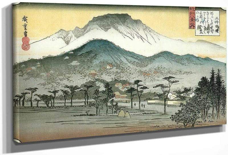 Evening View Of A Temple In The Hills By Hiroshige Fine Art Print