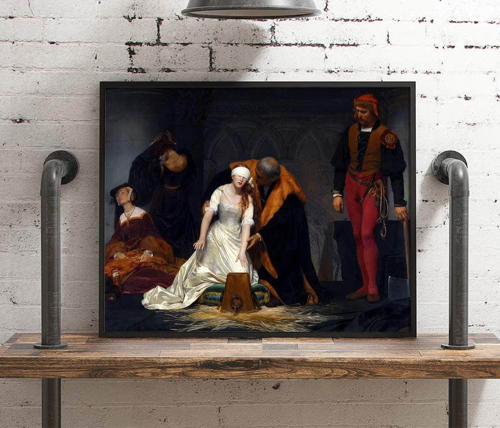 Execution Of Lady Jane Grey Painting Paul Delaroche Canvas Art Fine Art Print