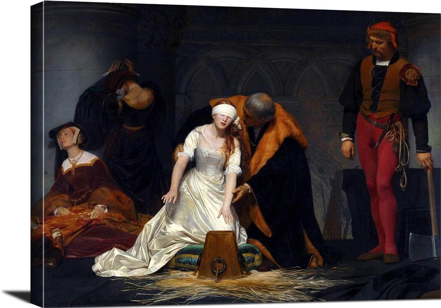 Execution Of Lady Jane Grey Painting Paul Delaroche Canvas Art Fine Art Print