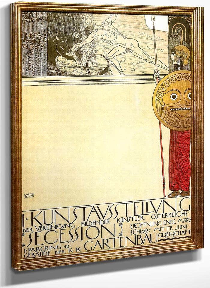 Exhibition Wallpaper For Secession I By Gustav Klimt Fine Art Print