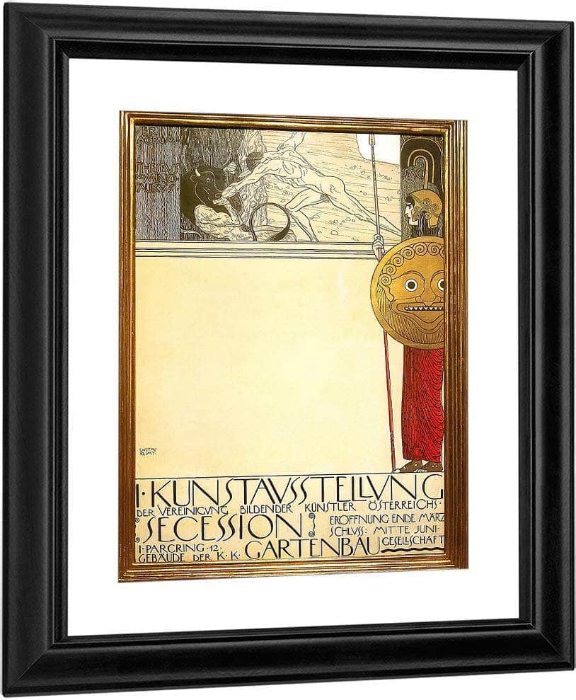 Exhibition Wallpaper For Secession I By Gustav Klimt Fine Art Print
