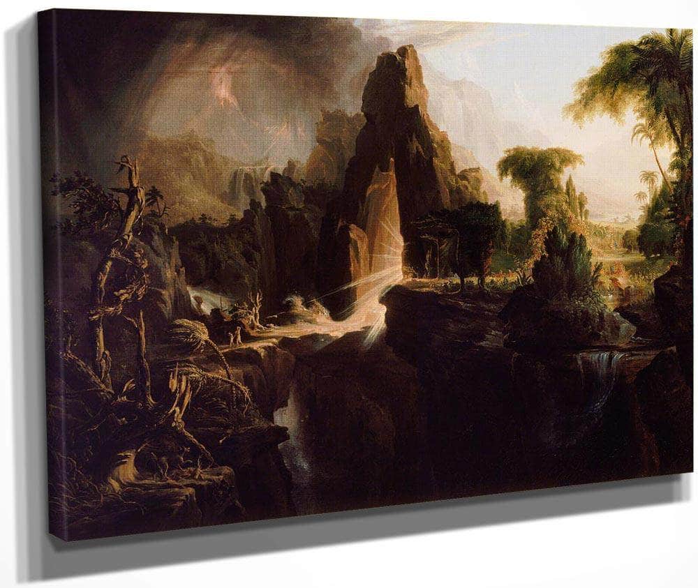 Expulsion From The Garden Of Eden By  Cole Thomas Fine Art Print