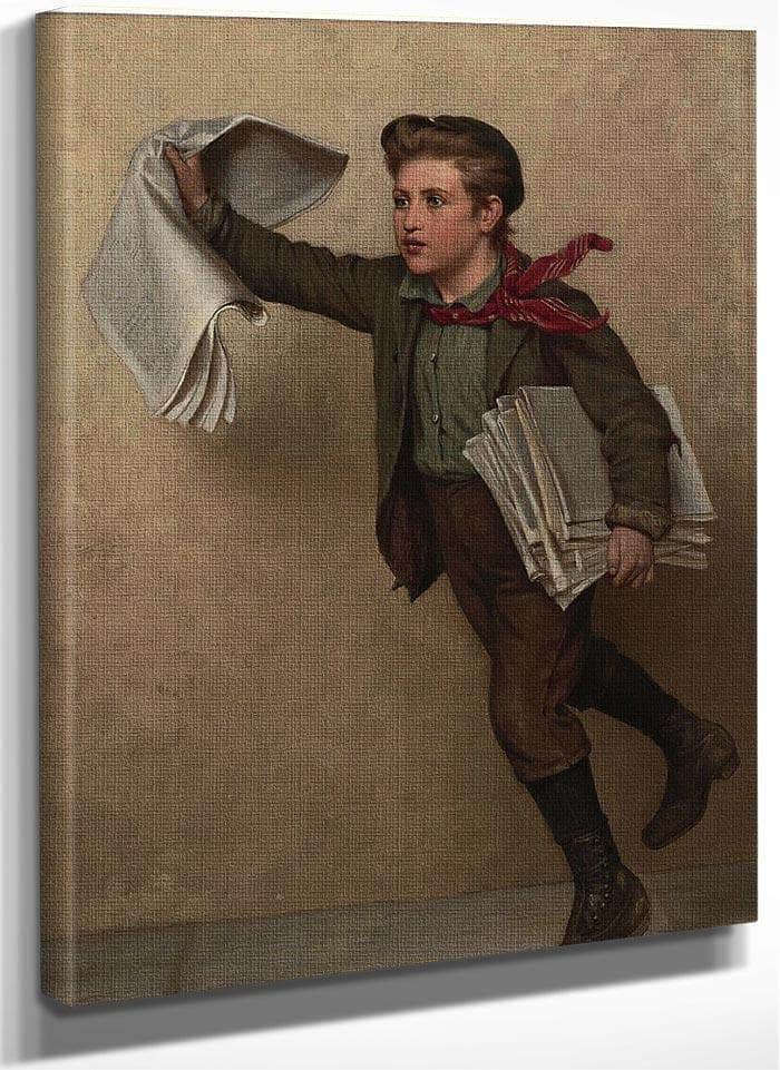 Extra, Extra (The Paper Boy) By John George Brown Fine Art Print