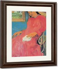 Faaturama ( Woman With A Red Dress) By Paul Gauguin Fine Art Print