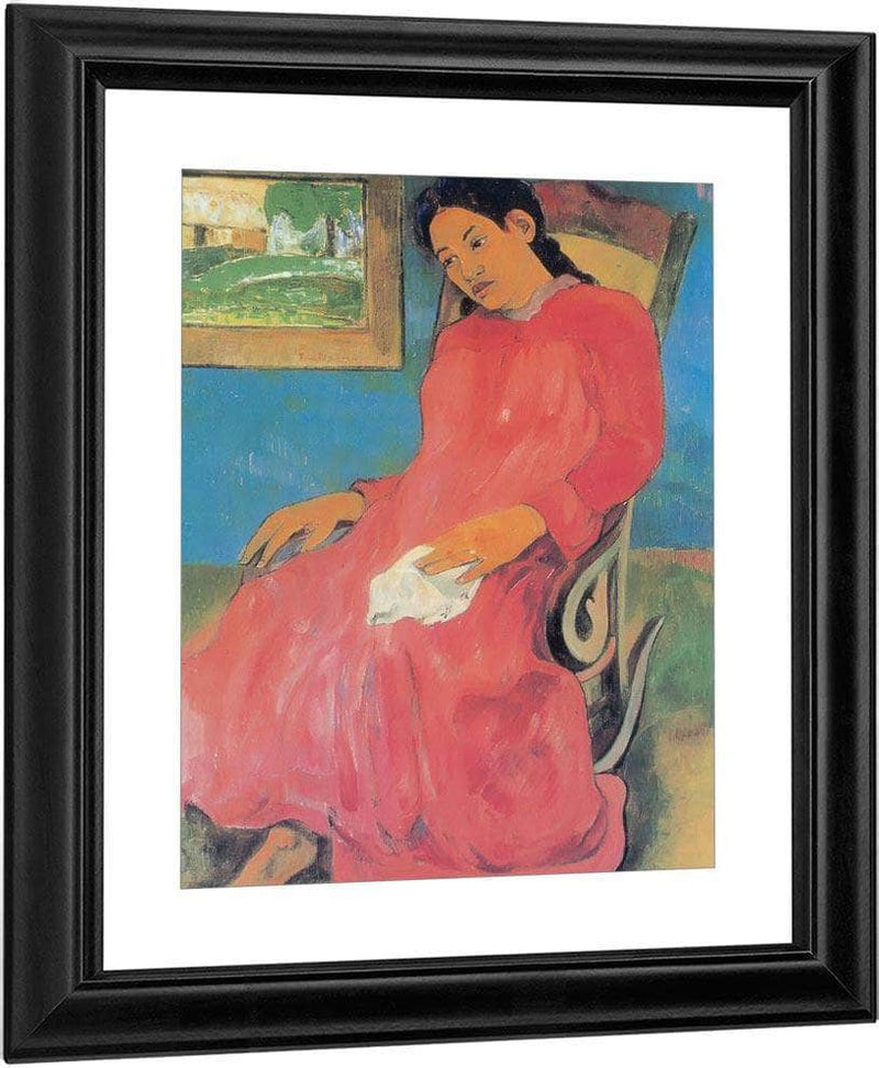 Faaturama ( Woman With A Red Dress) By Paul Gauguin Fine Art Print