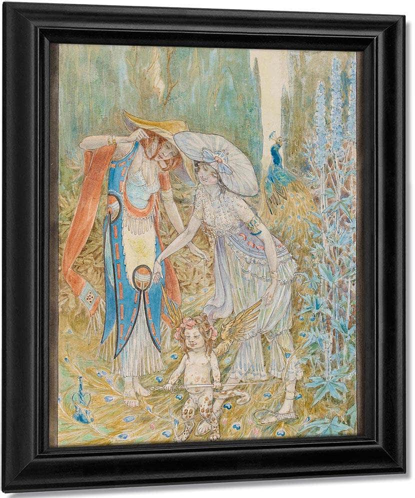 Fairy Figures In A Wood By William Henry Walker Fine Art Print