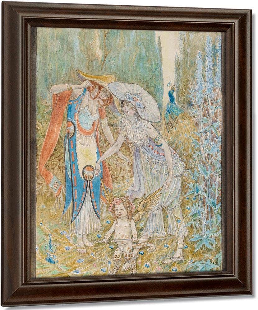 Fairy Figures In A Wood By William Henry Walker Fine Art Print