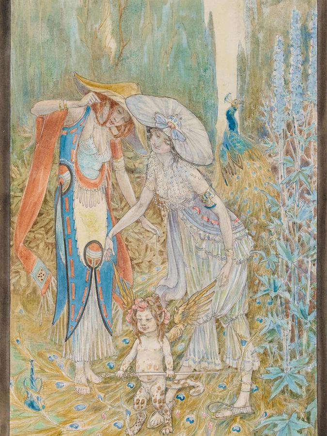 Fairy Figures In A Wood By William Henry Walker Fine Art Print
