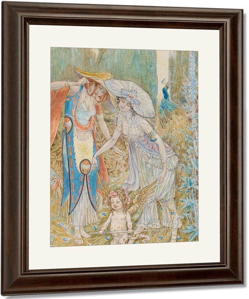 Fairy Figures In A Wood By William Henry Walker Fine Art Print