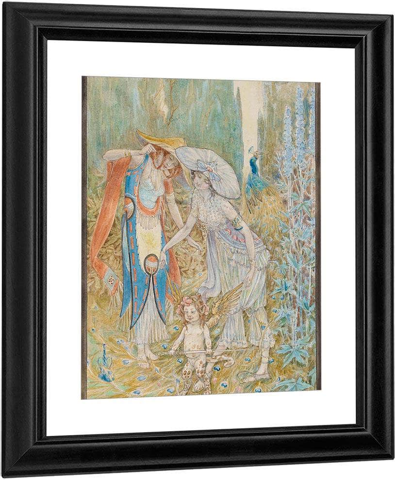 Fairy Figures In A Wood By William Henry Walker Fine Art Print