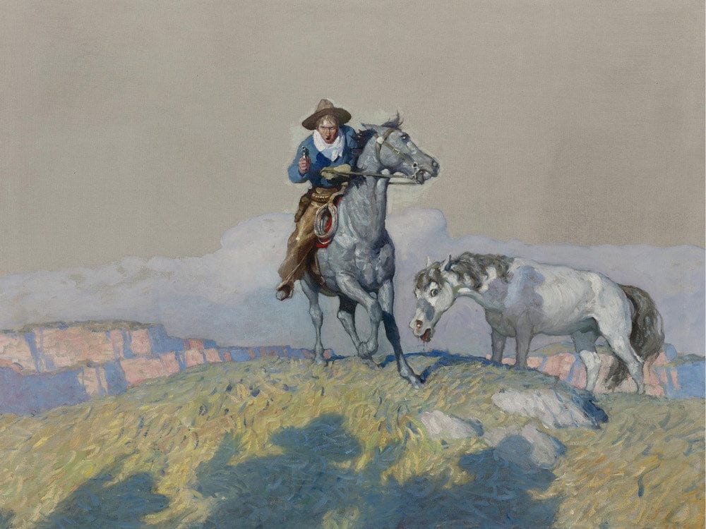 Fall Back! By NC Wyeth Fine Art Print