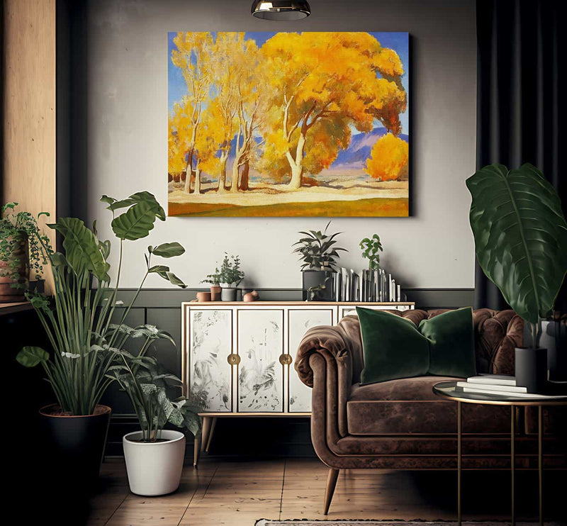 Fall Cottonwoods By Maynard Dixon Fine Art Print