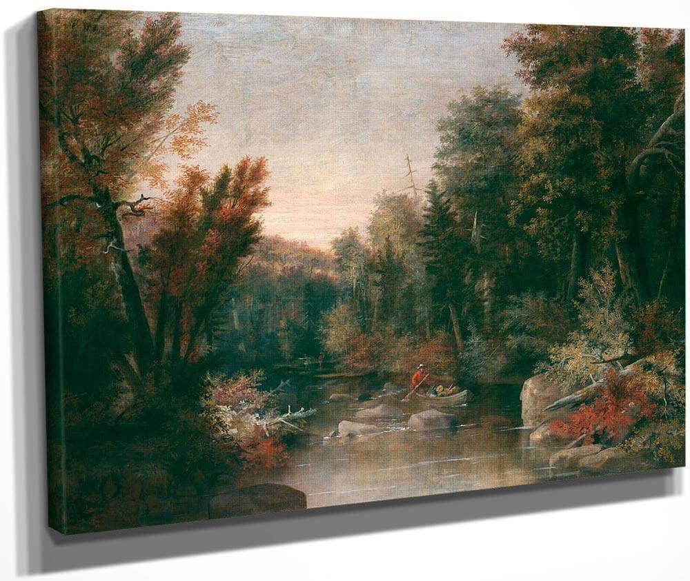 Fall Fisherman By Duncanson Robert Fine Art Print
