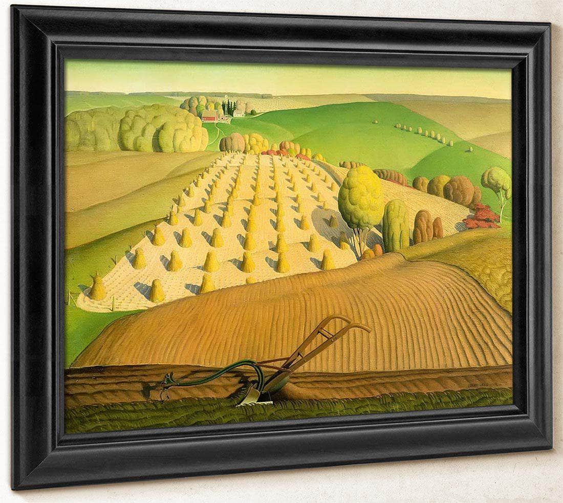 Fall Plowing By Grant Wood Fine Art Print