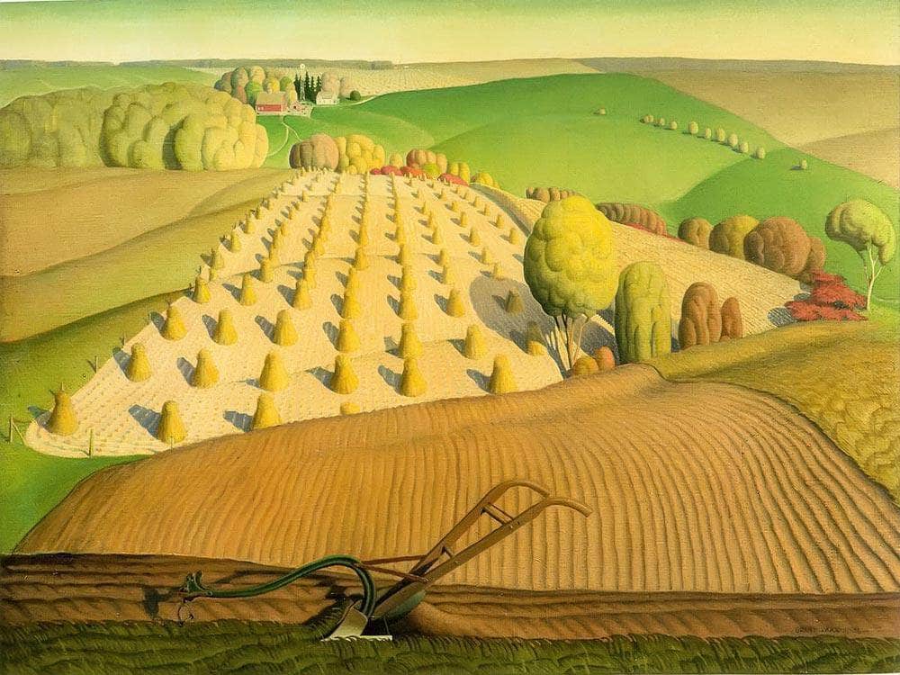 Fall Plowing By Grant Wood Fine Art Print