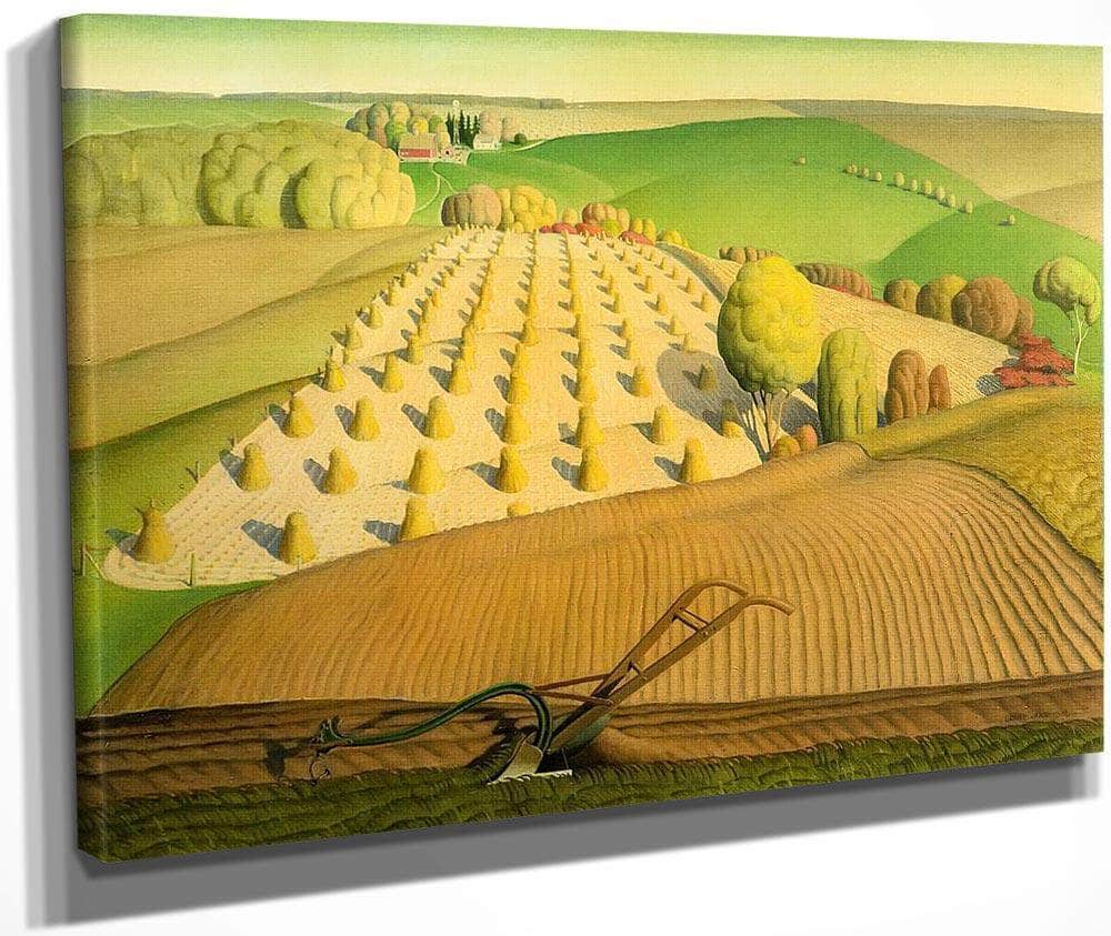 Fall Plowing By Grant Wood Fine Art Print