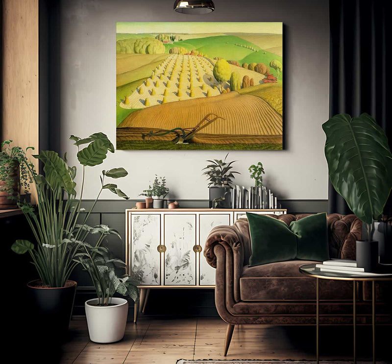 Fall Plowing By Grant Wood Fine Art Print