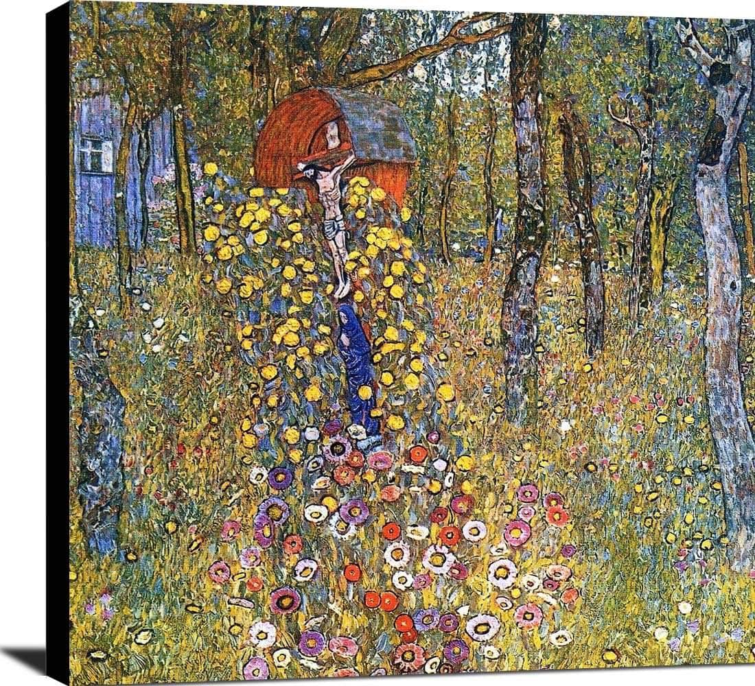 Farm Garden With Crucifix Painting Gustav Klimt Canvas Art Fine Art Print