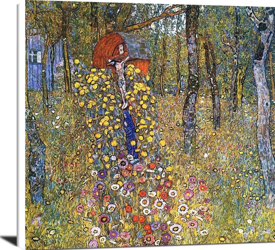Farm Garden With Crucifix Painting Gustav Klimt Canvas Art Fine Art Print