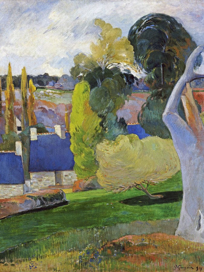 Farm In Brittany Ii By Eugene Henri Paul Gauguin Fine Art Print