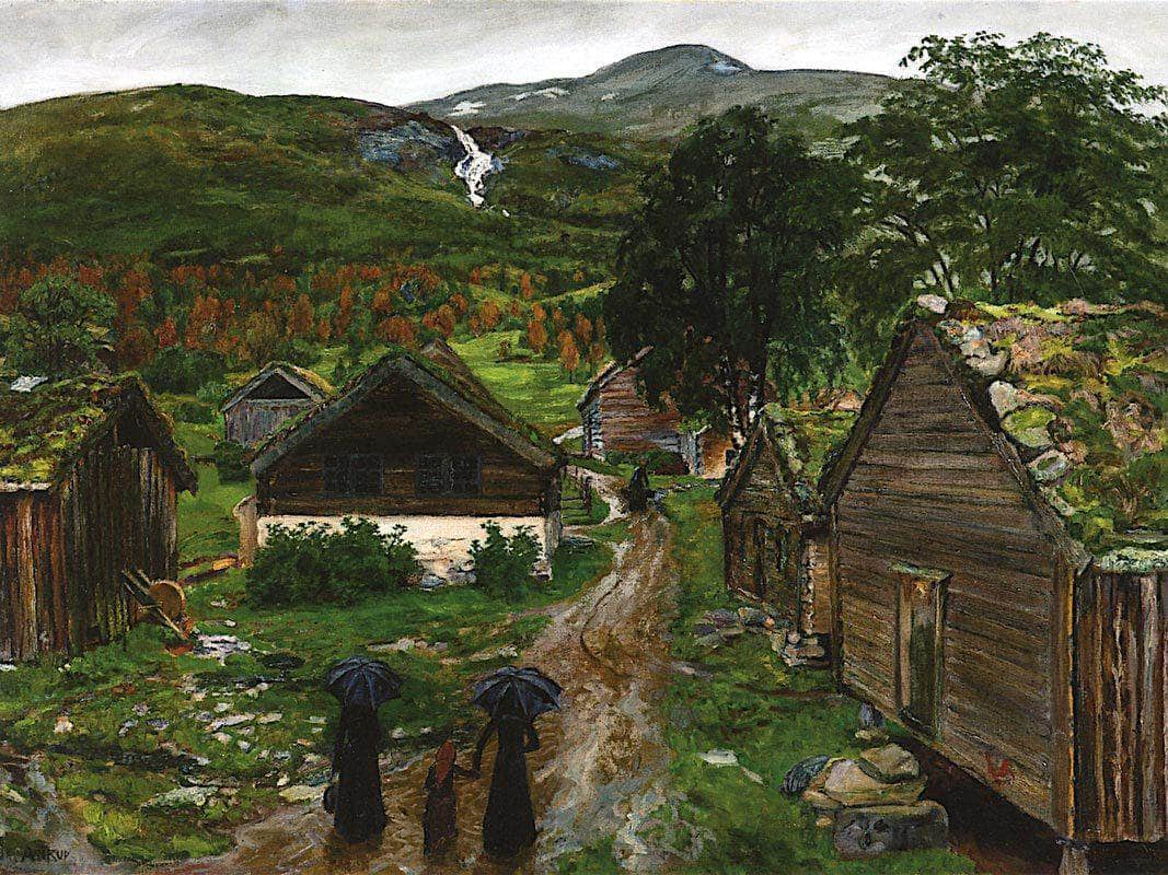 Farmstead In Jolster Nicolai Astrup Reproduction Fine Art Print