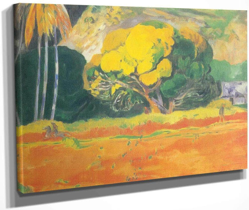 Fatata Te Moua( At Foot Of The Mountain ) Or The Big Tree By Paul Gauguin Fine Art Print
