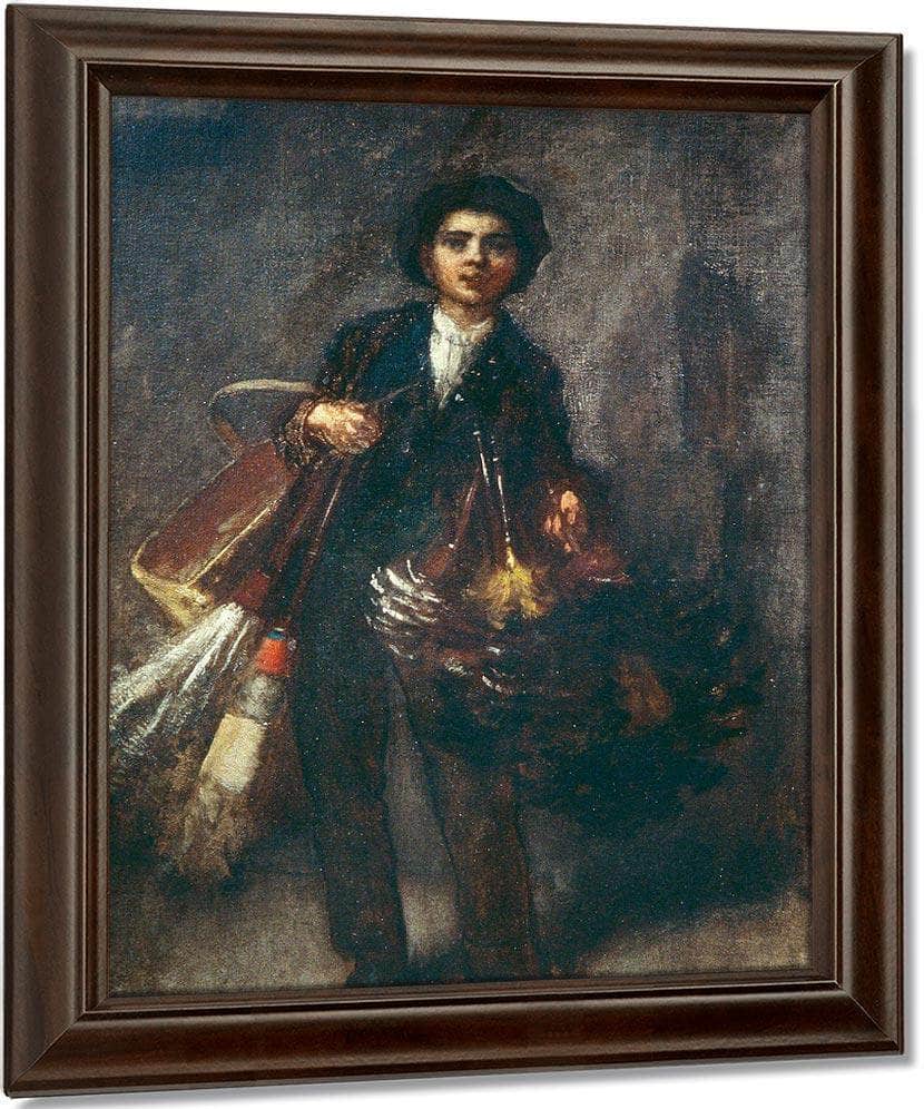 Feather Duster Boy By Eastman Johnson Fine Art Print