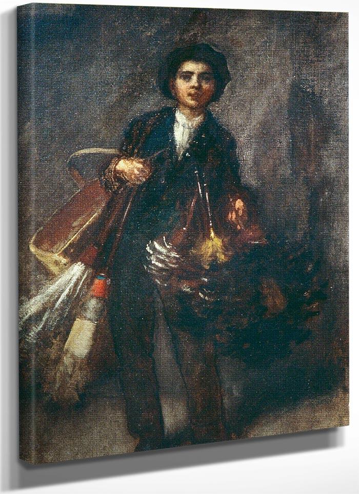 Feather Duster Boy By Eastman Johnson Fine Art Print