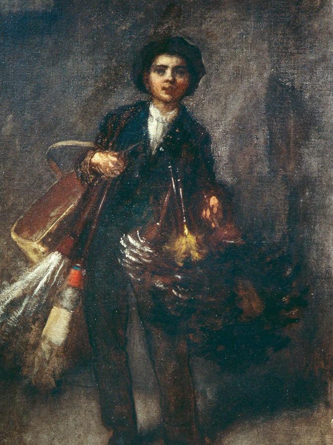 Feather Duster Boy By Eastman Johnson Fine Art Print