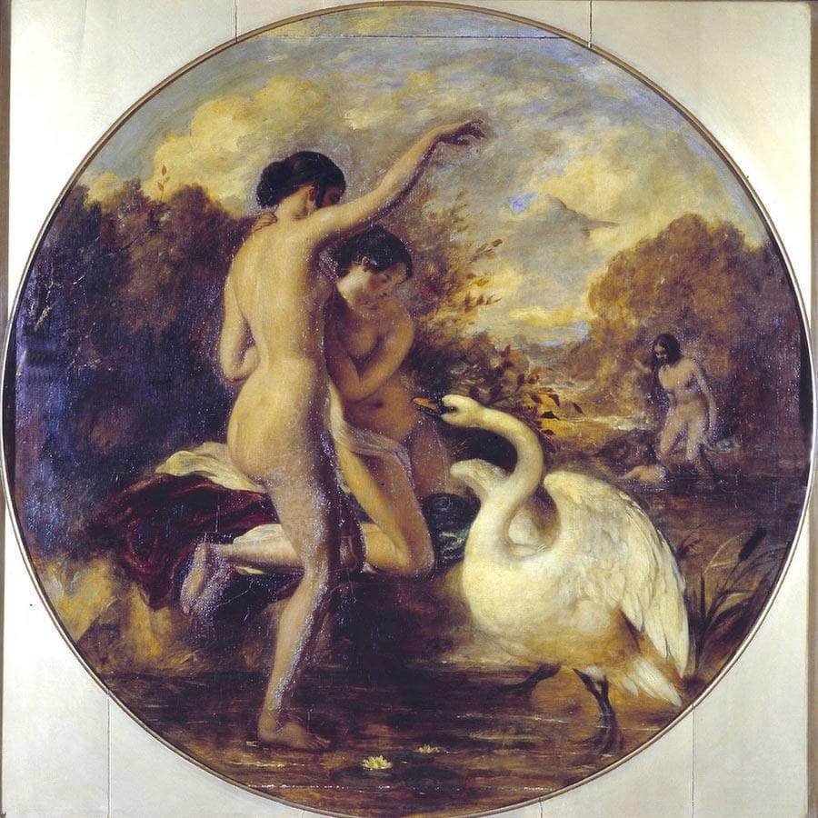 Female Bathers Surprised By A Swan By William Etty Fine Art Print