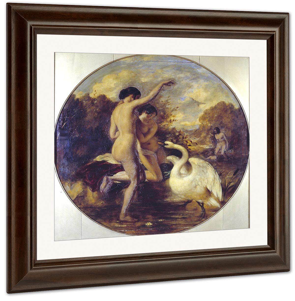 Female Bathers Surprised By A Swan By William Etty Fine Art Print