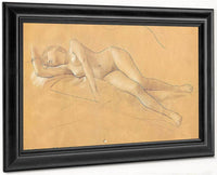 Female Nude Lying Down By Gustav Klimt Fine Art Print